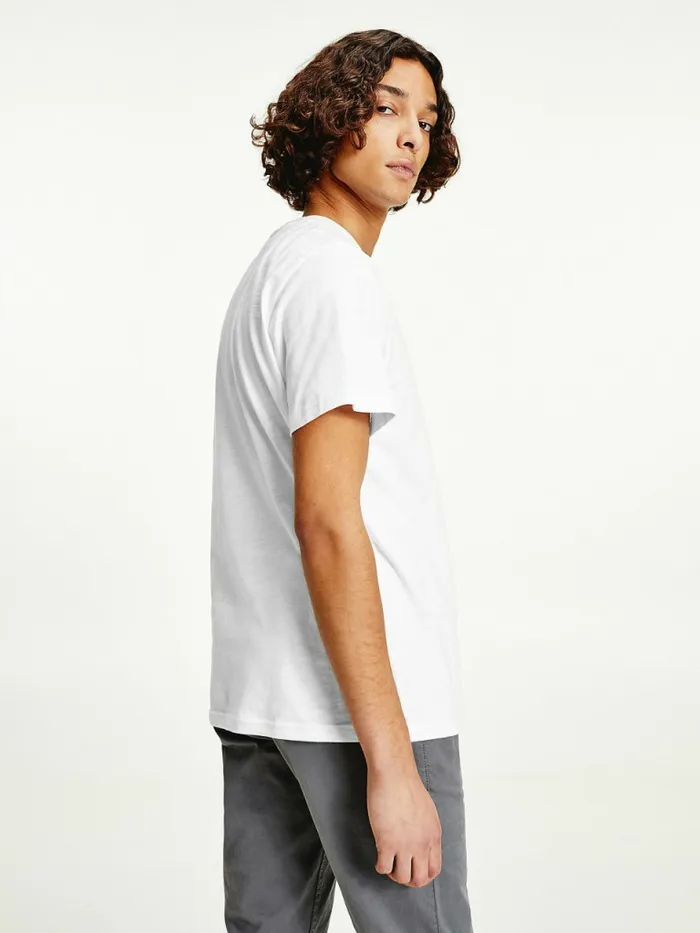 Tommy Hilfiger Tiny Linear Logo TShirt White Mens TShirts Fashion