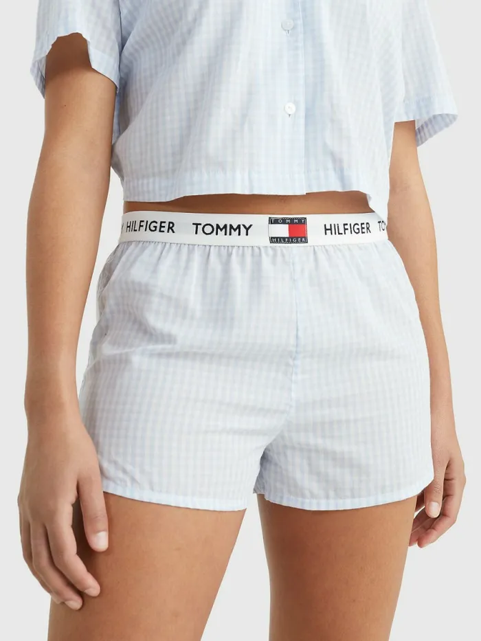 Tommy Hilfiger Tommy 85 Logo Waistband Shorts Gingham Womens Lounge and Nightwear Gift Ideas