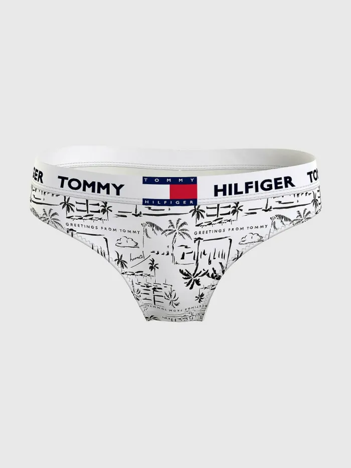 Tommy Hilfiger Tommy 85 Stretch Cotton Logo Print Briefs Greetings White Womens Lingerie Tommy Hilfiger Tommy 85 Stretch Cotton Logo Print Briefs Greetings White Womens Lingerie