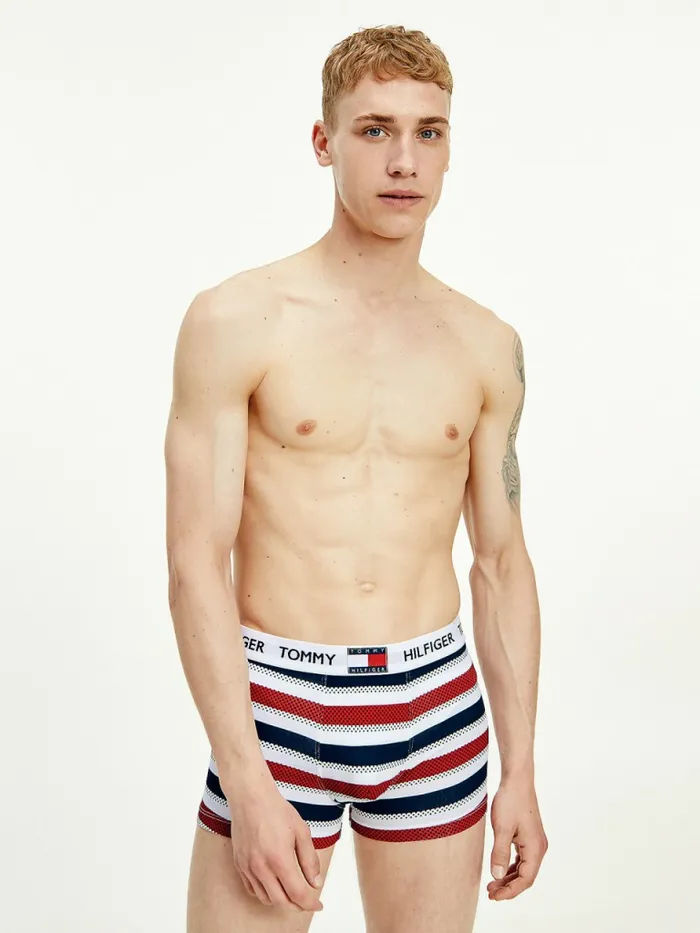 Tommy Hilfiger Tommy 85 Stretch Cotton Logo Trunks Dot Stripe Mens Underwear Gift for Friend Tommy Hilfiger Tommy 85 Stretch Cotton Logo Trunks Dot Stripe Mens Underwear Gift for Friend