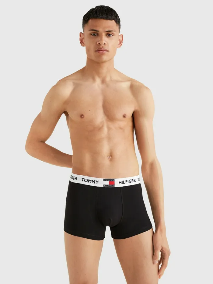Tommy Hilfiger Tommy 85 Stretch Cotton Logo Trunks Pvh Black Mens Underwear Cheap On Sale