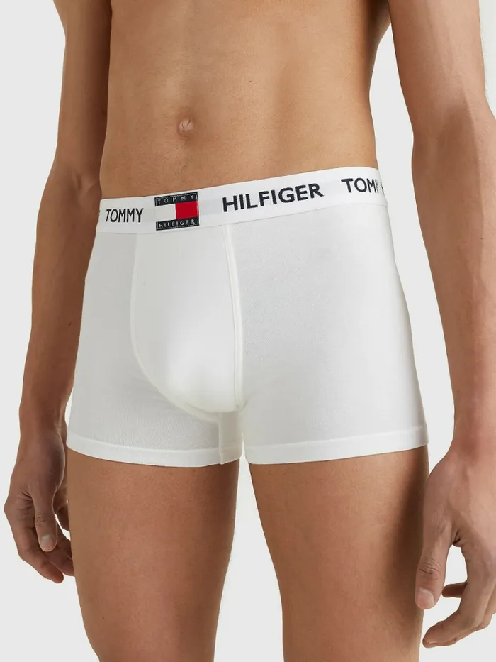 Tommy Hilfiger Tommy 85 Stretch Cotton Logo Trunks Pvh Classic White Mens Underwear Sale Tommy Hilfiger Tommy 85 Stretch Cotton Logo Trunks Pvh Classic White Mens Underwear Sale