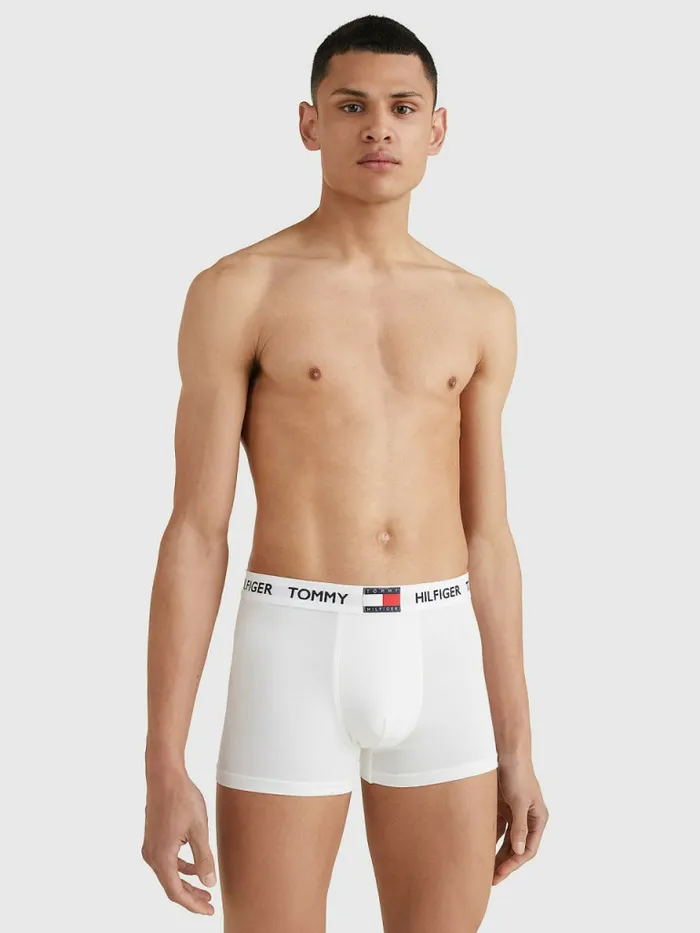 Tommy Hilfiger Tommy 85 Stretch Cotton Logo Trunks Pvh Classic White Mens Underwear Sale