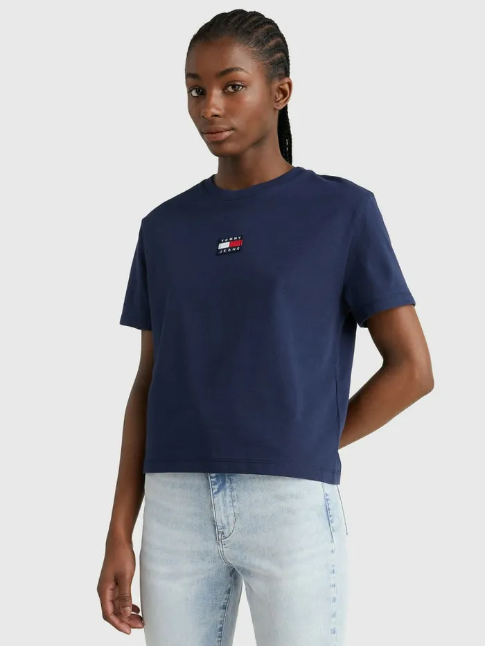 Tommy Hilfiger Tommy Badge Crew Neck TShirt Twilight Navy Womens TShirts Fashion Tommy Hilfiger Tommy Badge Crew Neck TShirt Twilight Navy Womens TShirts Fashion