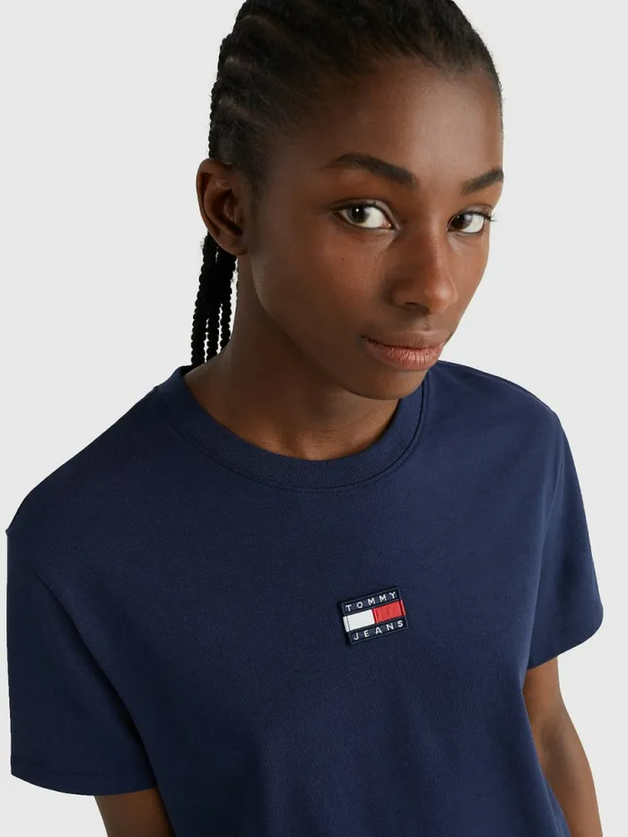 Tommy Hilfiger Tommy Badge Crew Neck TShirt Twilight Navy Womens TShirts Fashion