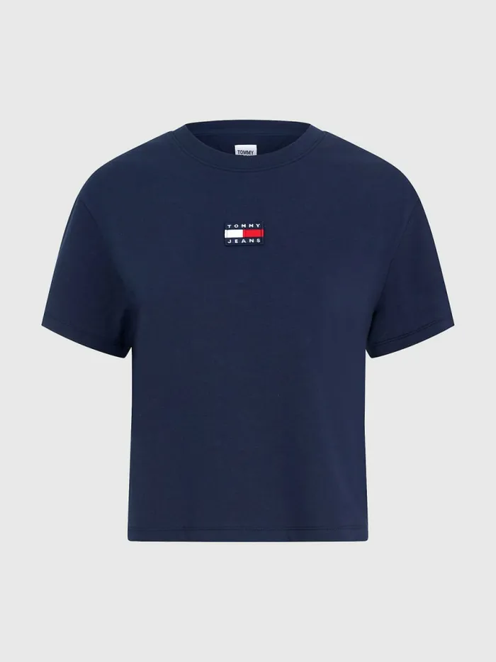 Tommy Hilfiger Tommy Badge Crew Neck TShirt Twilight Navy Womens TShirts Fashion
