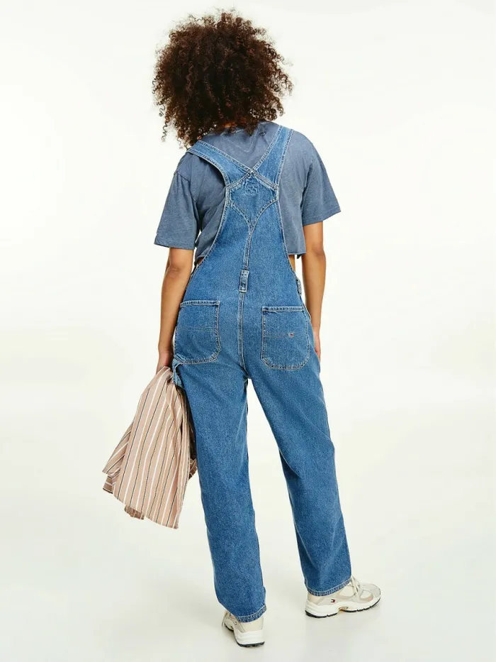 Tommy Hilfiger Tommy Badge Denim Dungarees Denim Light Womens Jeans Fashion