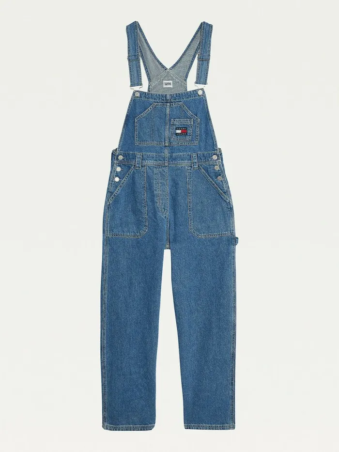 Tommy Hilfiger Tommy Badge Denim Dungarees Denim Light Womens Jeans Fashion