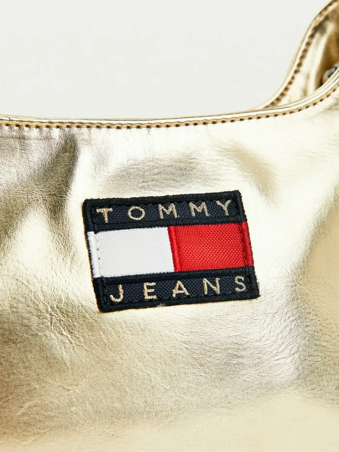 Tommy Hilfiger Tommy Badge Metallic Shoulder Bag Gold Womens Bags Near Me