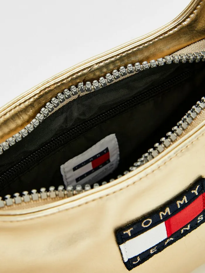 Tommy Hilfiger Tommy Badge Metallic Shoulder Bag Gold Womens Bags Near Me