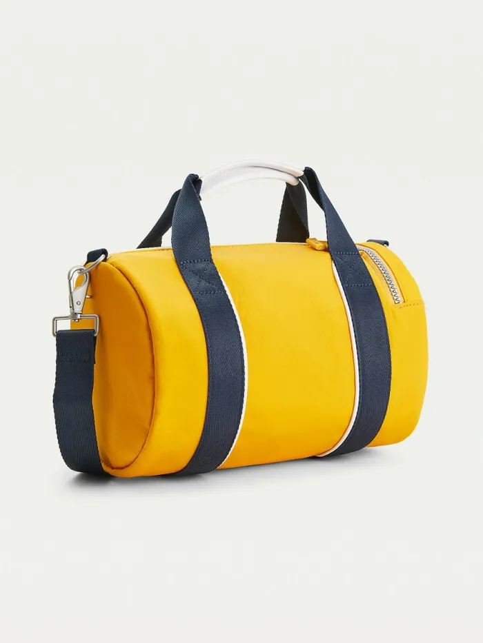 Tommy Hilfiger Tommy Badge Recycled Nylon Barrel Bag Prairie Yellow Womens Bags Gift Ideas