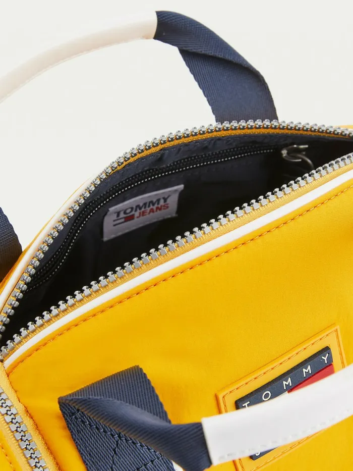 Tommy Hilfiger Tommy Badge Recycled Nylon Barrel Bag Prairie Yellow Womens Bags Gift Ideas