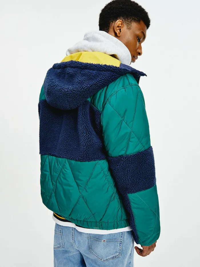 Tommy Hilfiger Tommy Badge Sherpa Jacket Rural Green Mens Coats and Jackets On Sale