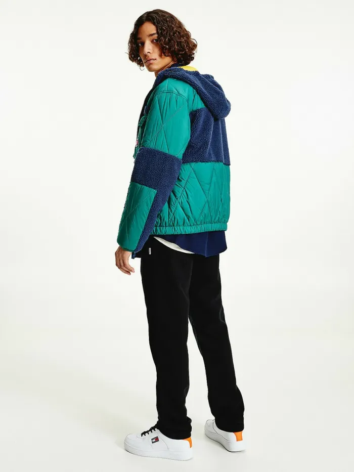 Tommy Hilfiger Tommy Badge Sherpa Jacket Rural Green Mens Coats and Jackets On Sale
