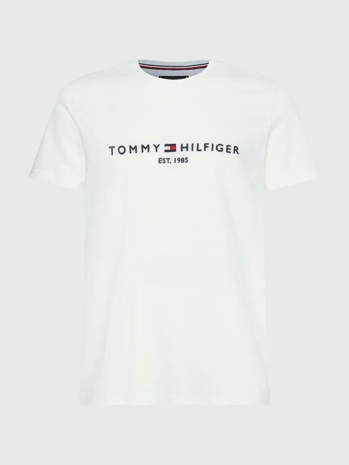 Tommy Hilfiger Tommy Hilfiger Logo TShirt Snow White Mens Essentials