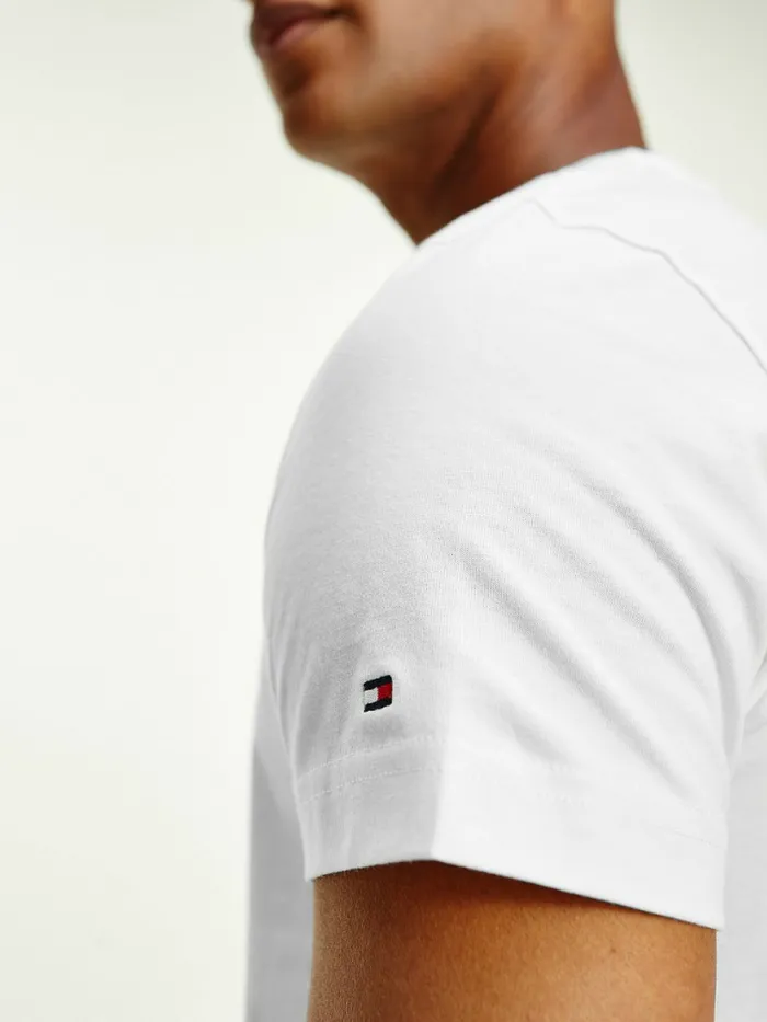 Tommy Hilfiger Tommy Hilfiger Logo TShirt Snow White Mens Essentials