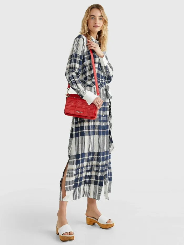 Tommy Hilfiger Tommy Icons Check Appliqu Crossover Bag Regatta Red Womens Bags Gift 4 You