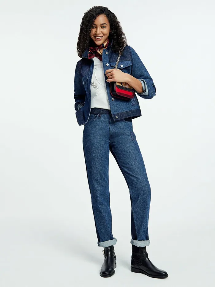Tommy Hilfiger Tommy Icons Contrast Denim Jacket Tom Womens Coats and Jackets Gift for Friend