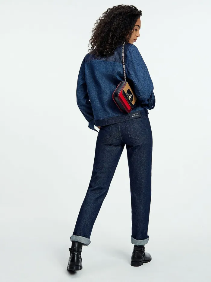 Tommy Hilfiger Tommy Icons Contrast Denim Jacket Tom Womens Coats and Jackets Gift for Friend