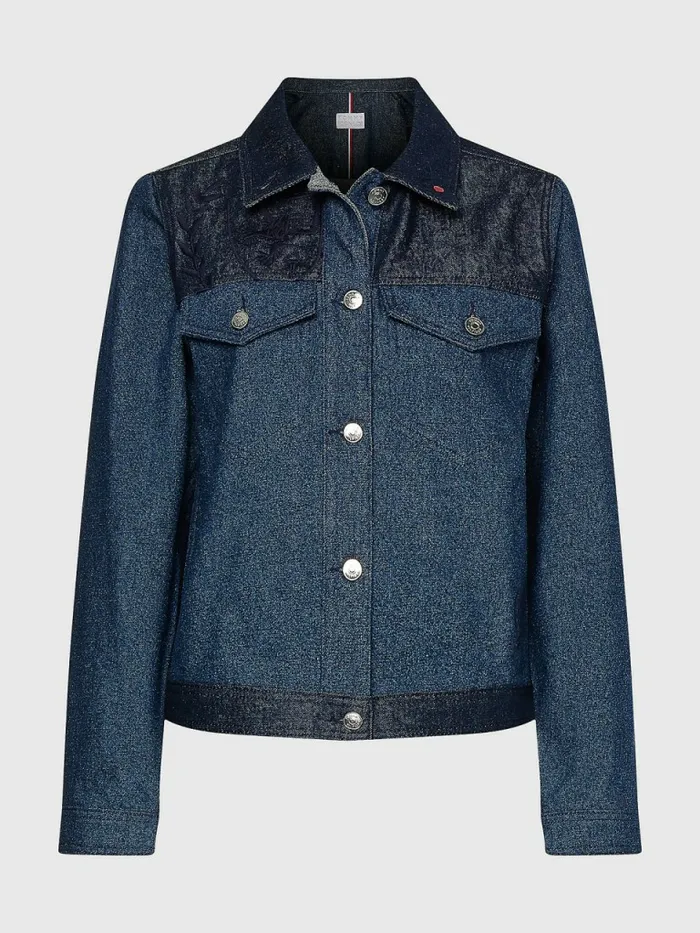 Tommy Hilfiger Tommy Icons Contrast Denim Jacket Tom Womens Coats and Jackets Gift for Friend