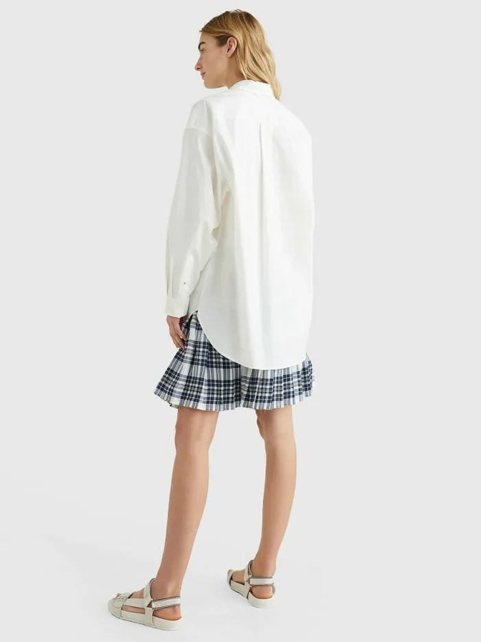 Tommy Hilfiger Tommy Icons Crest Boyfriend Shirt Ecru Womens Shirts and Blouses Popular