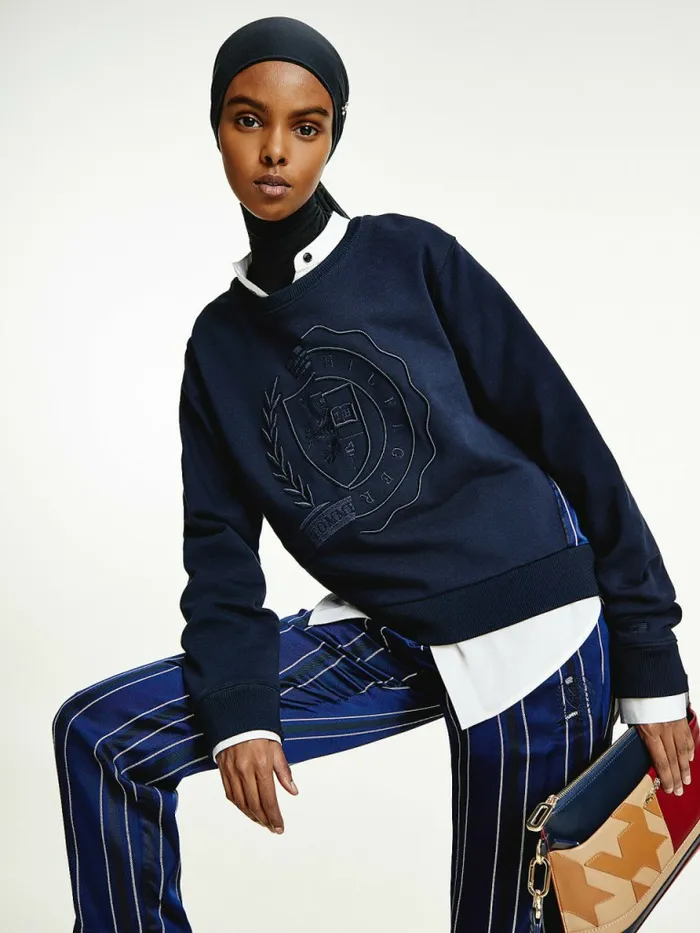 Tommy Hilfiger Tommy Icons Logo Embroidery Sweatshirt Desert Sky Womens Sweatshirts and Hoodies Gift for Friend Tommy Hilfiger Tommy Icons Logo Embroidery Sweatshirt Desert Sky Womens Sweatshirts and Hoodies Gift for Friend