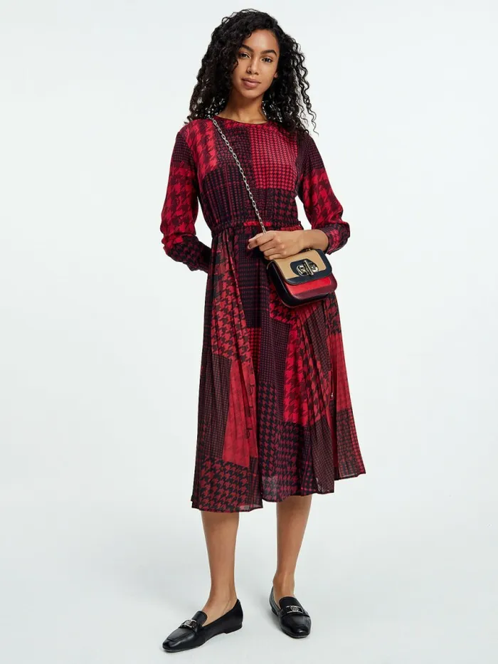 Tommy Hilfiger Tommy Icons Patchwork Silk Midi Dress Blazer Red Check Patchwork Womens Dresses and Jumpsuits On Sale Tommy Hilfiger Tommy Icons Patchwork Silk Midi Dress Blazer Red Check Patchwork Womens Dresses and Jumpsuits On Sale