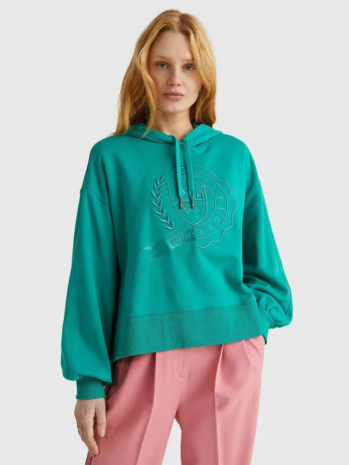 Tommy Hilfiger Tommy Icons Relaxed Fit Hoody Icon Green Womens Sweatshirts and Hoodies Near Me Tommy Hilfiger Tommy Icons Relaxed Fit Hoody Icon Green Womens Sweatshirts and Hoodies Near Me