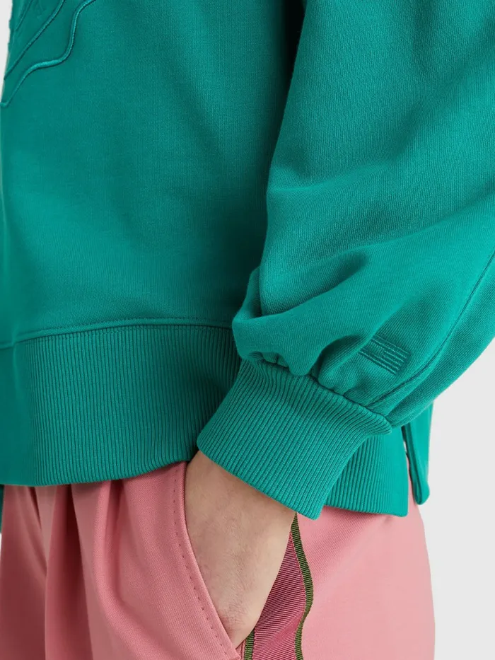 Tommy Hilfiger Tommy Icons Relaxed Fit Hoody Icon Green Womens Sweatshirts and Hoodies Near Me
