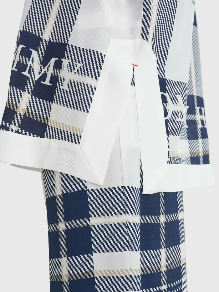 Tommy Hilfiger Tommy Icons Relaxed Fit Silk Blouse Icon Branded L ChkEcruP Blue Womens Shirts and Blouses Gift Ideas