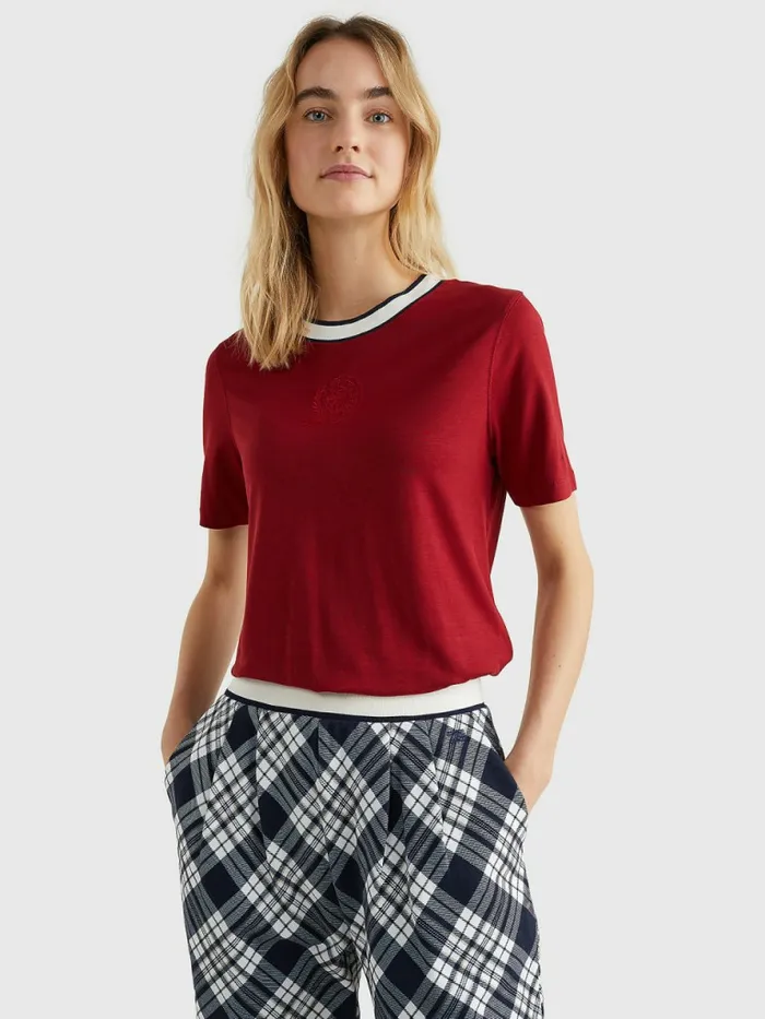 Tommy Hilfiger Tommy Icons Slim Fit TShirt Regatta Red Womens TShirts Gift 4 You Tommy Hilfiger Tommy Icons Slim Fit TShirt Regatta Red Womens TShirts Gift 4 You