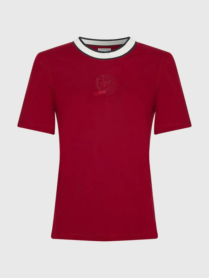 Tommy Hilfiger Tommy Icons Slim Fit TShirt Regatta Red Womens TShirts Gift 4 You