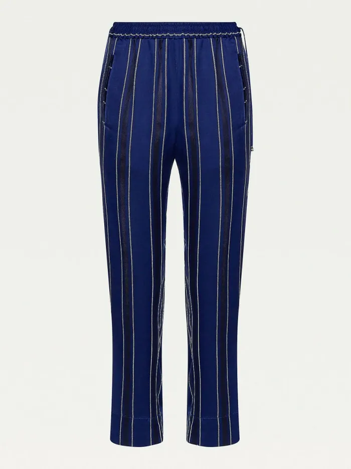 Tommy Hilfiger Tommy Icons Stripe Relaxed Tapered Trousers Icon Desert Sky Stp Womens Trousers