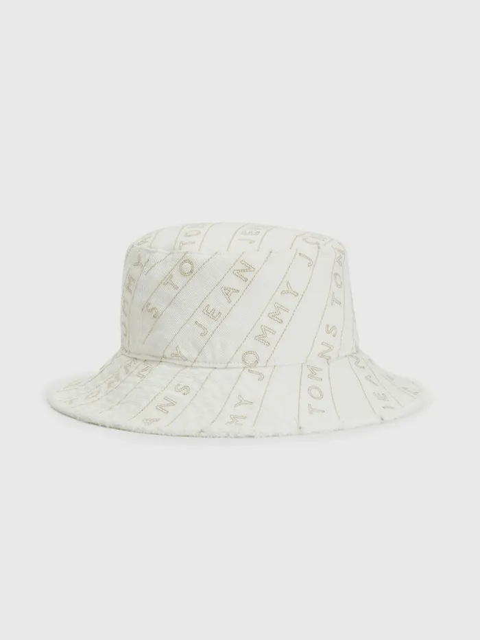 Tommy Hilfiger Tommy Jeans Item Bucket Hat Ecru Womens Hats and Scarves On Sale Tommy Hilfiger Tommy Jeans Item Bucket Hat Ecru Womens Hats and Scarves On Sale