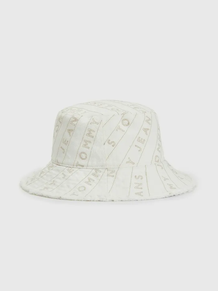 Tommy Hilfiger Tommy Jeans Item Bucket Hat Ecru Womens Hats and Scarves On Sale