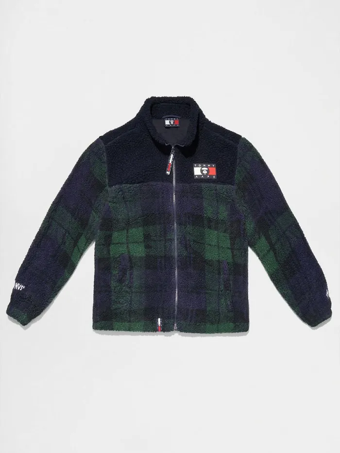 Tommy Hilfiger Tommy X Aape 2In1 Jacket PeacoatCheck Womens Coats and Jackets Near Me