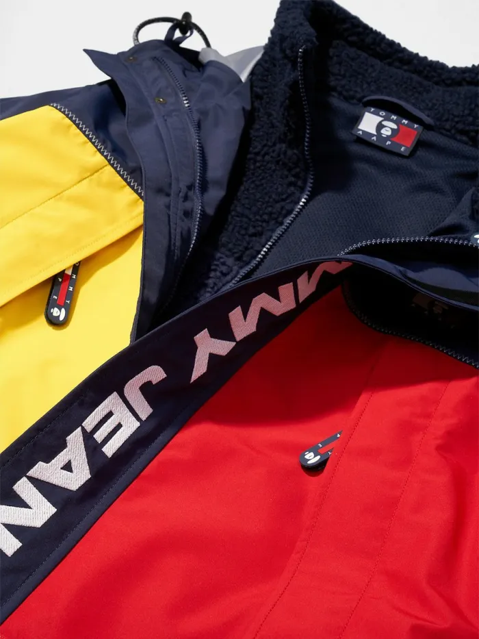 Tommy Hilfiger Tommy X Aape 2In1 Jacket PeacoatCheck Womens Coats and Jackets Near Me