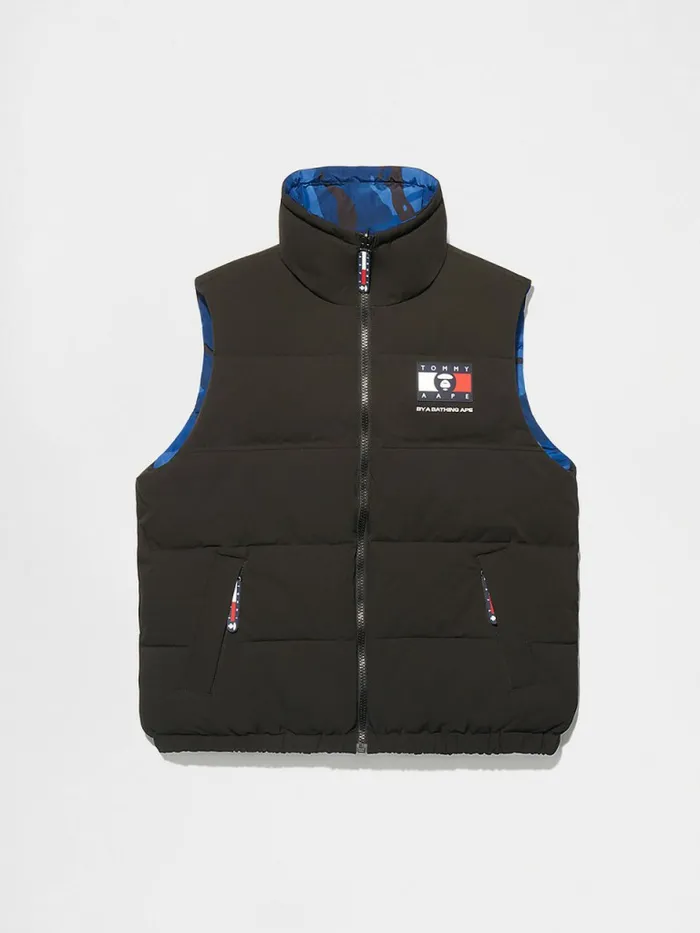 Tommy Hilfiger Tommy X Aape Reversible Vest Black Mens Coats and Jackets Cheap On Sale