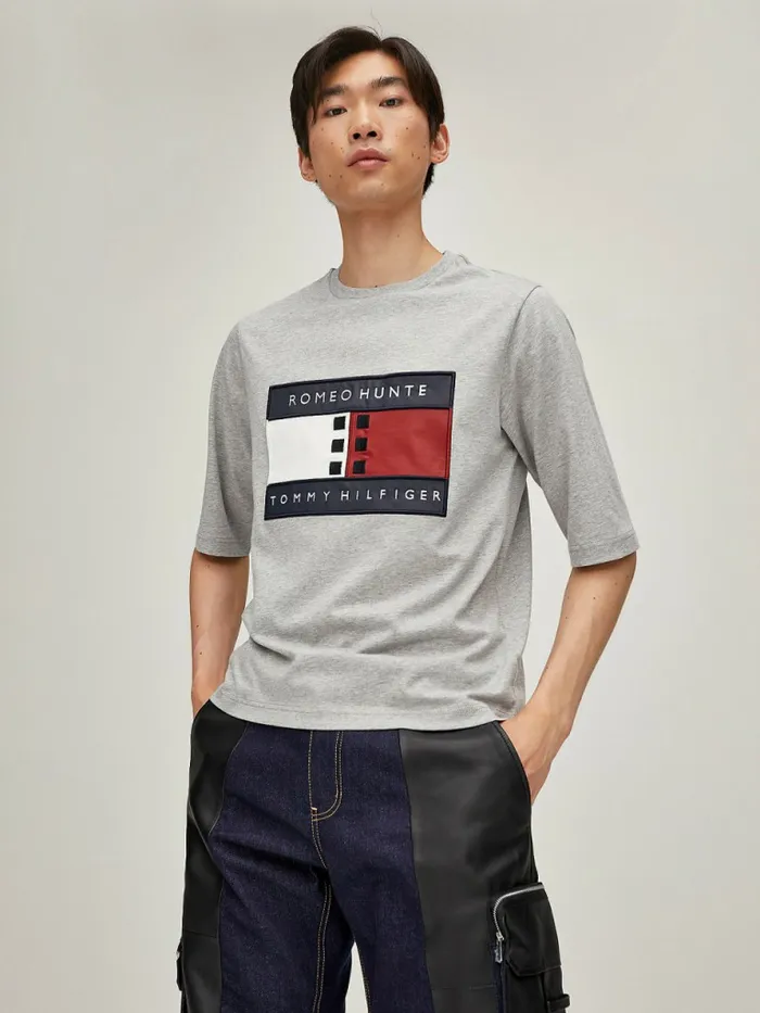 Tommy Hilfiger Tommyxromeo DualGender TShirt Grey Heather Womens TShirts On Sale