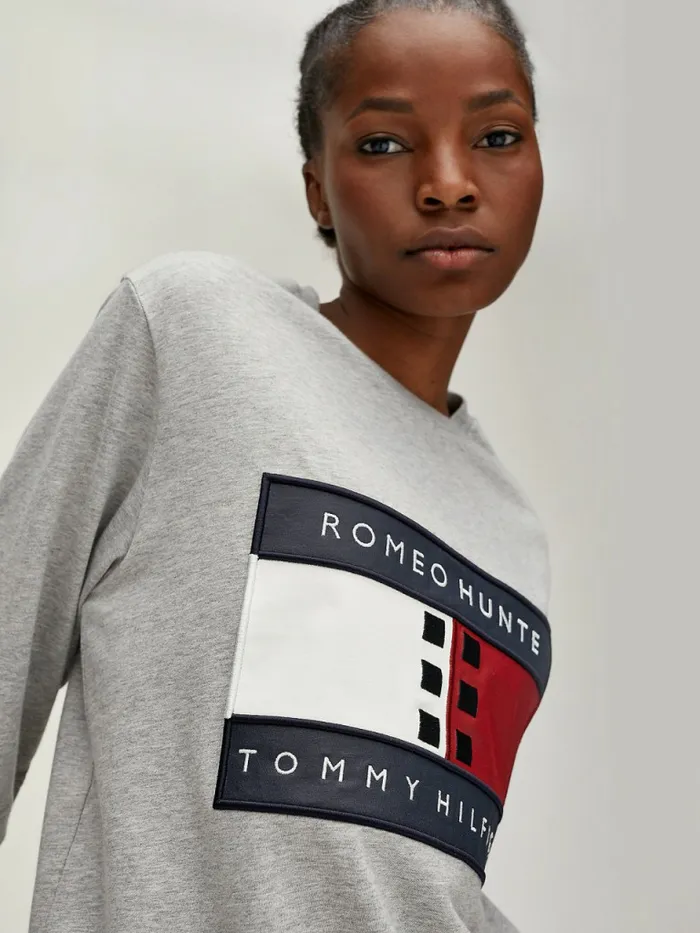Tommy Hilfiger Tommyxromeo DualGender TShirt Grey Heather Womens TShirts On Sale