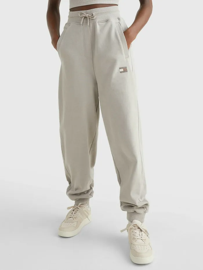 Tommy Hilfiger Tonal Logo Relaxed Joggers Cool Earth Womens Trousers