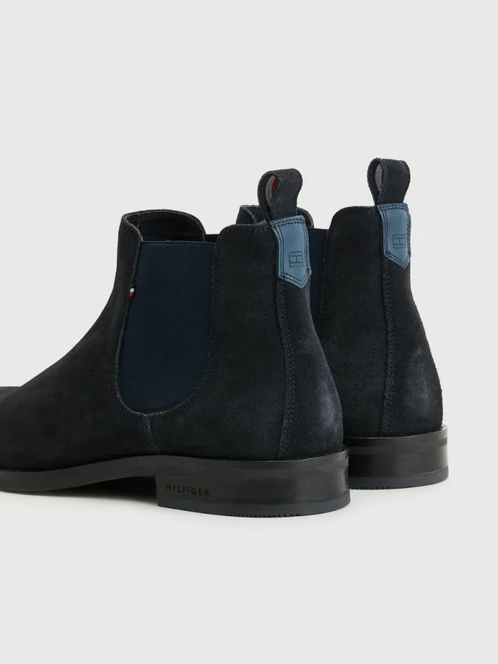 Tommy Hilfiger Tonal Logo Suede Chelsea Boots Desert Sky Mens Boots Gift Ideas