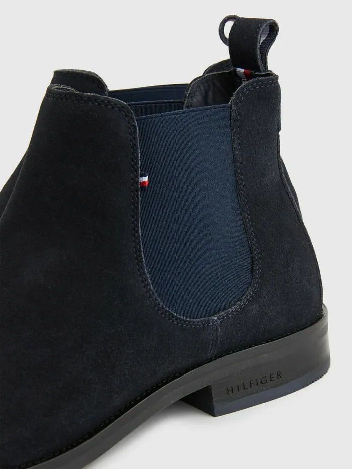 Tommy Hilfiger Tonal Logo Suede Chelsea Boots Desert Sky Mens Boots Gift Ideas