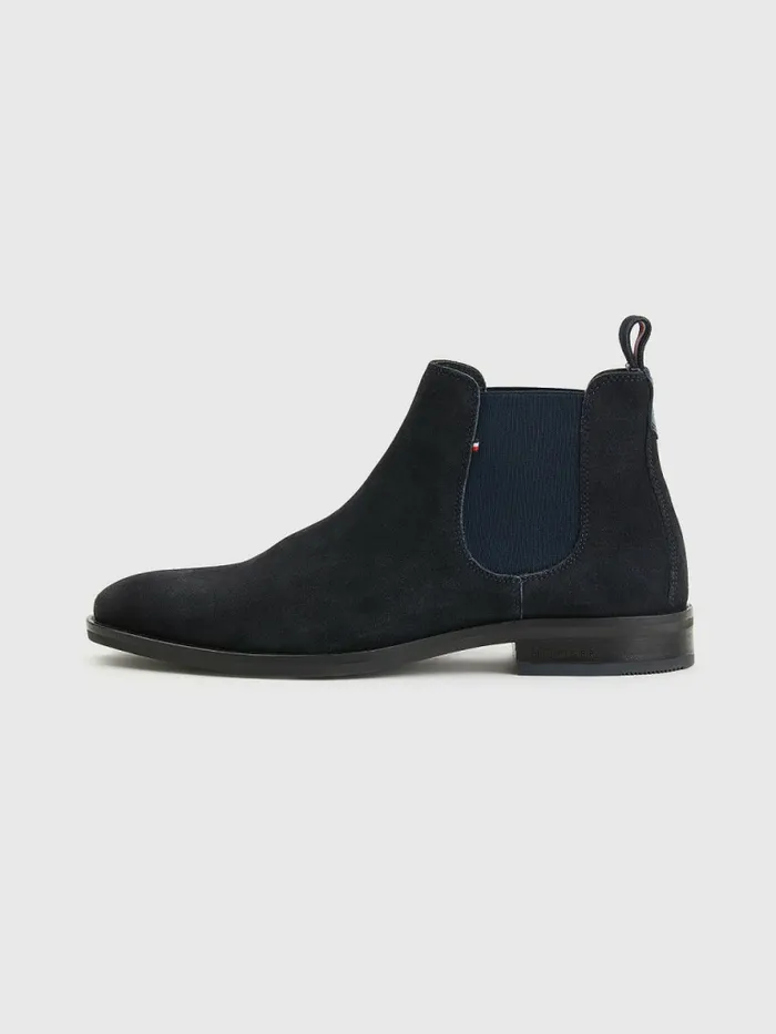 Tommy Hilfiger Tonal Logo Suede Chelsea Boots Desert Sky Mens Boots Gift Ideas