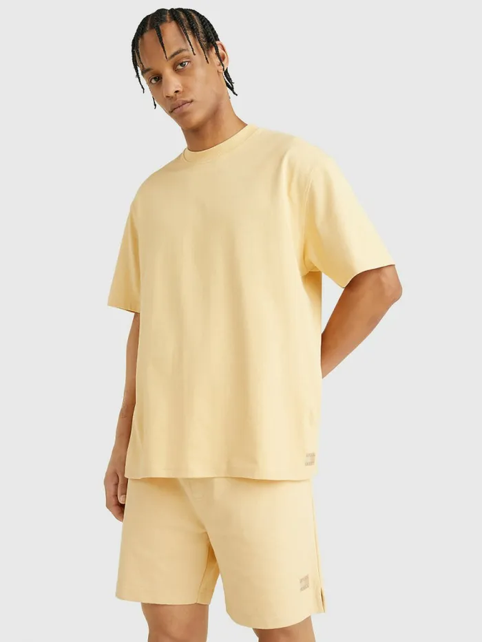 Tommy Hilfiger Tonal Logo TShirt Prairie Yellow Mens TShirts Fashion