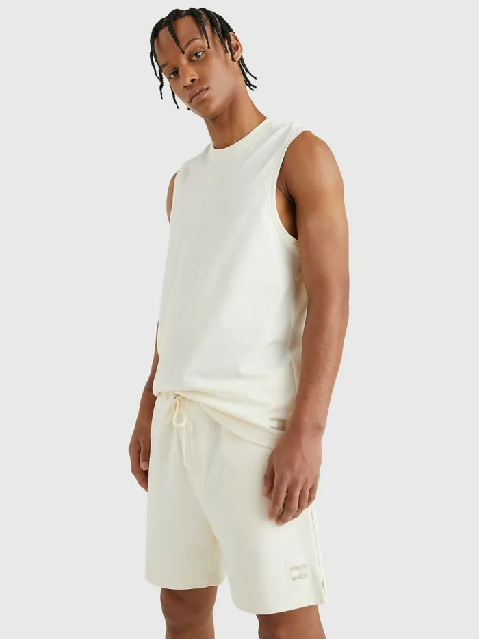 Tommy Hilfiger Tonal Relaxed Fit Logo Tank Top Ancient White Mens TShirts Popular Tommy Hilfiger Tonal Relaxed Fit Logo Tank Top Ancient White Mens TShirts Popular
