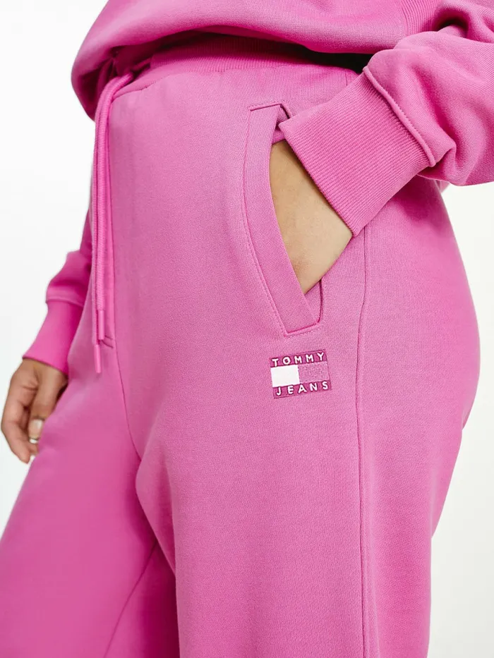 Tommy Hilfiger Tonal Tommy Badge Joggers Vivid Fuchsia Womens Trousers