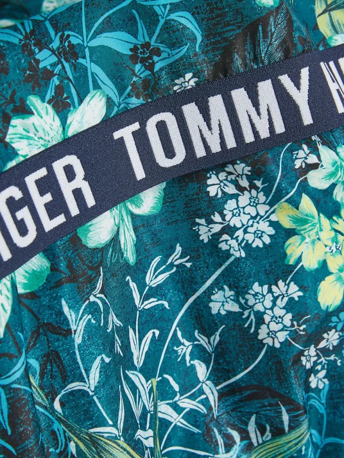 Tommy Hilfiger Tropical Print Chicago Windbreaker Green Tropical Flower Girls Coats and Jackets Fashion