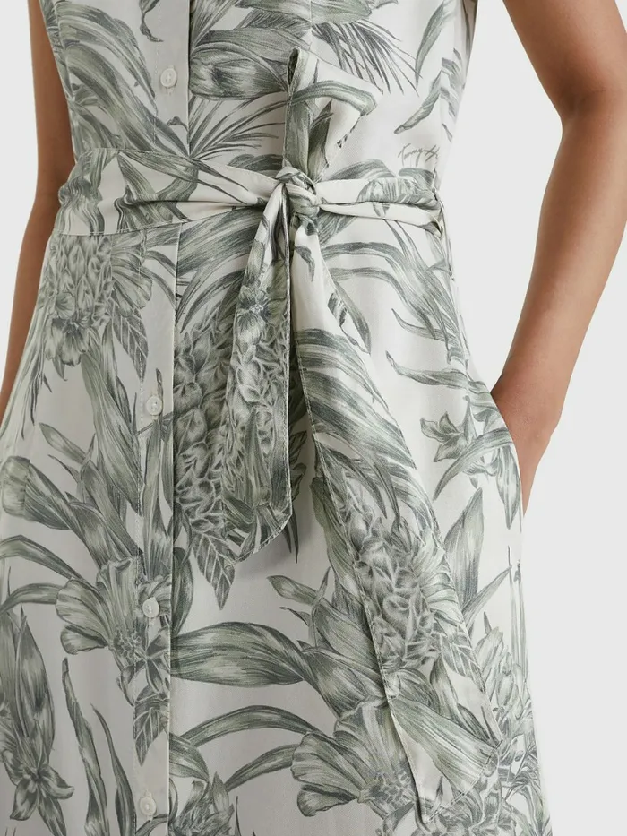 Tommy Hilfiger Tropical Print Shirt Dress Pineapple IslandEcru Womens Dresses and Jumpsuits Gift Ideas