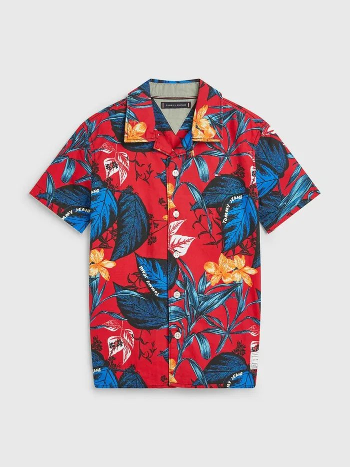 Tommy Hilfiger Tropical Print Short Sleeve Shirt Tropical Leaf Print Boys Shirts Online Tommy Hilfiger Tropical Print Short Sleeve Shirt Tropical Leaf Print Boys Shirts Online